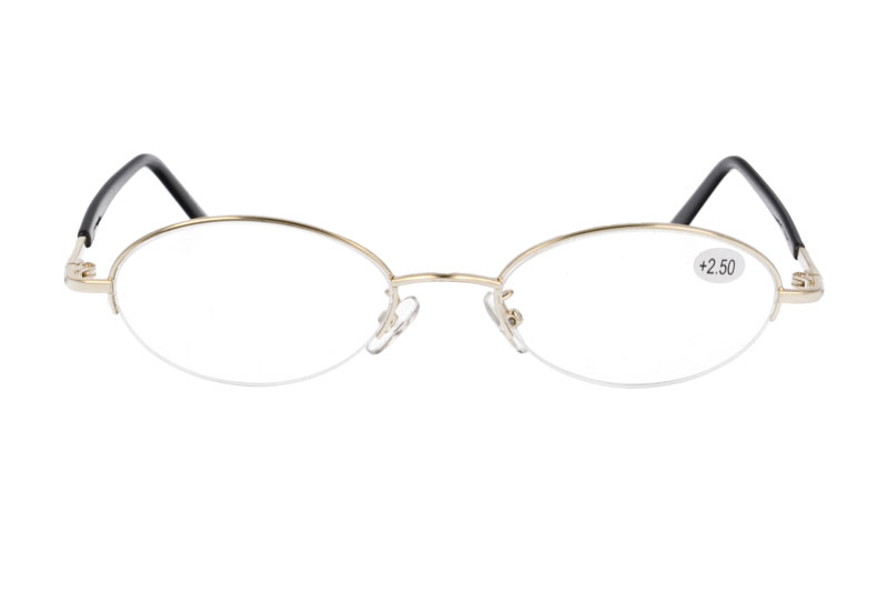 Metal Reading Glasses  Half Rim Presbyopic Eyeglasses Eyewear