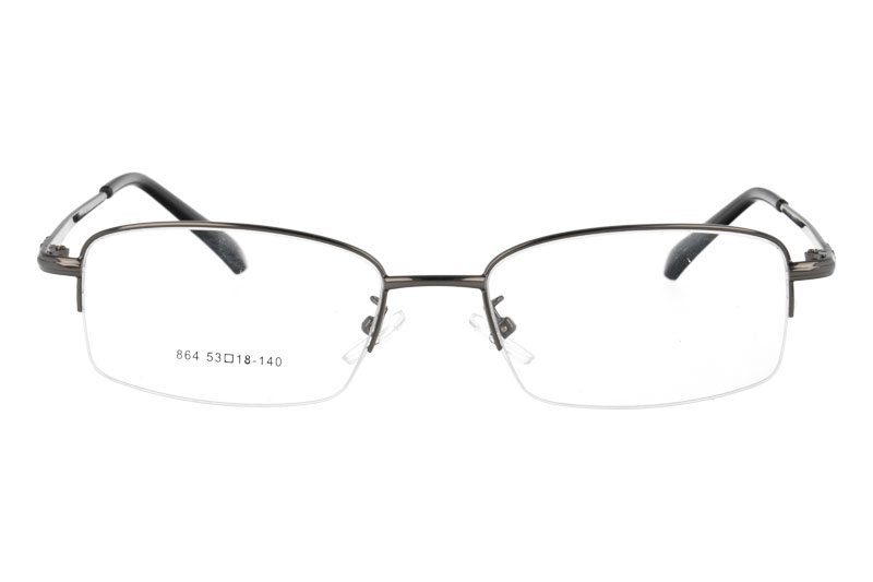 Metal half rim designer glasses optical frames eyeglasses