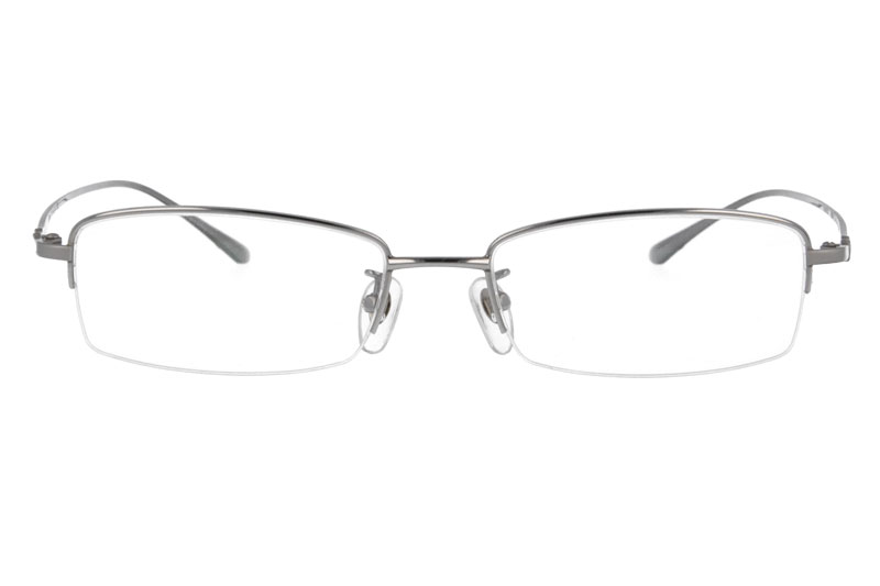 Men Rectangle Business Eyeglasses TR-90 Temple Semi Rimless Pure Titanium Eyewear Optical Glasses Frame