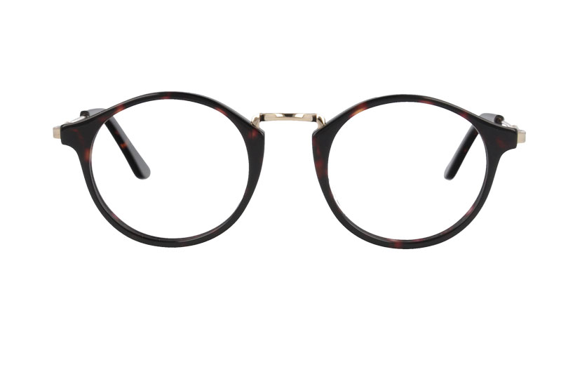 Acetate&metal glasses frame  round vintage Prescription Eyeglasses