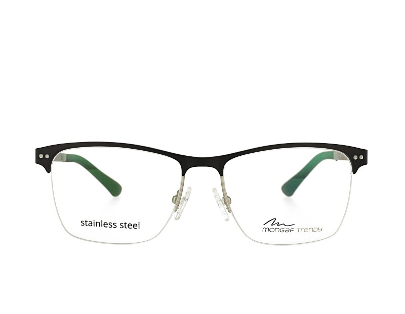 Man  rectangle metal frame with ultem temples eyeglasses