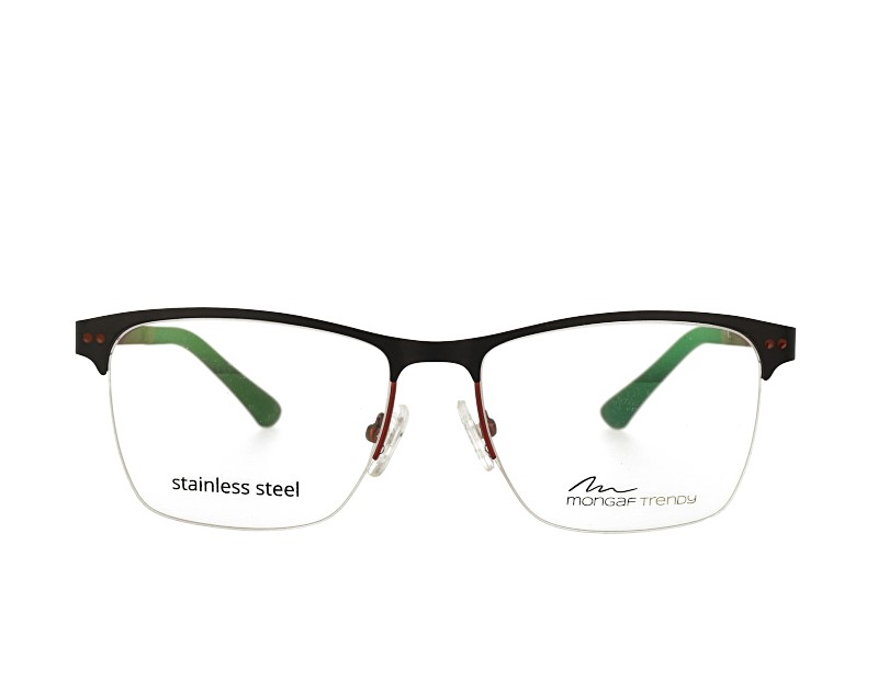 Man  rectangle metal frame with ultem temples eyeglasses