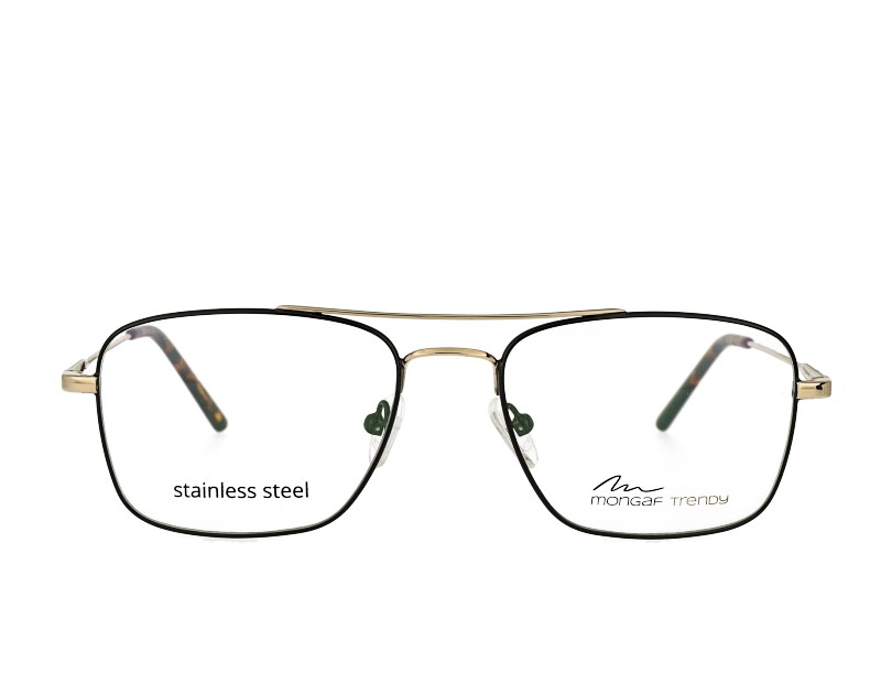 Square Mans designer double bridge metal eyewear