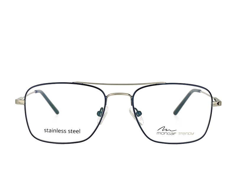 Square Mans designer double bridge metal eyewear