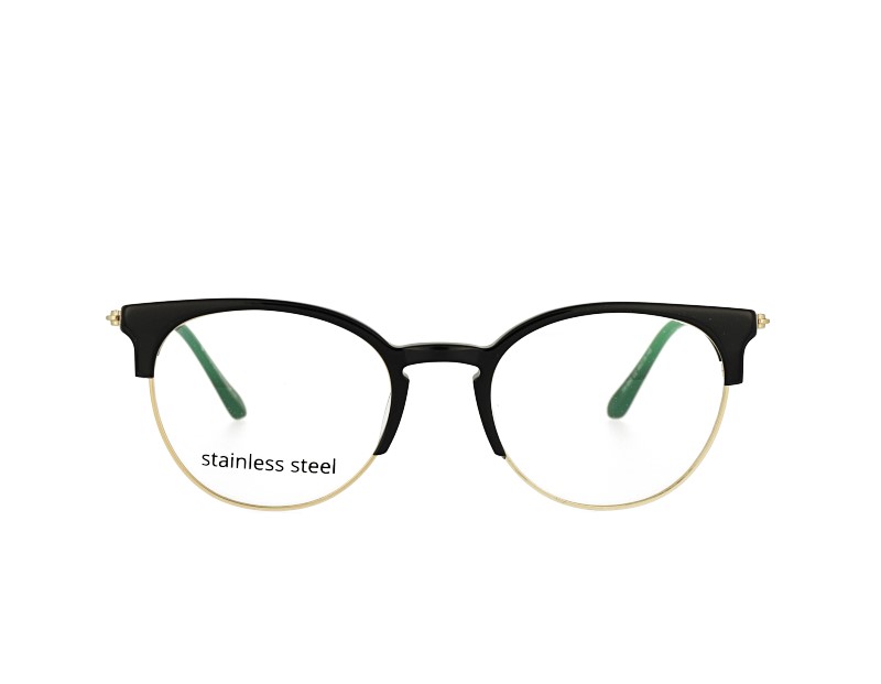 Vintage slim unisex acetate and metal combination prescription spectacles