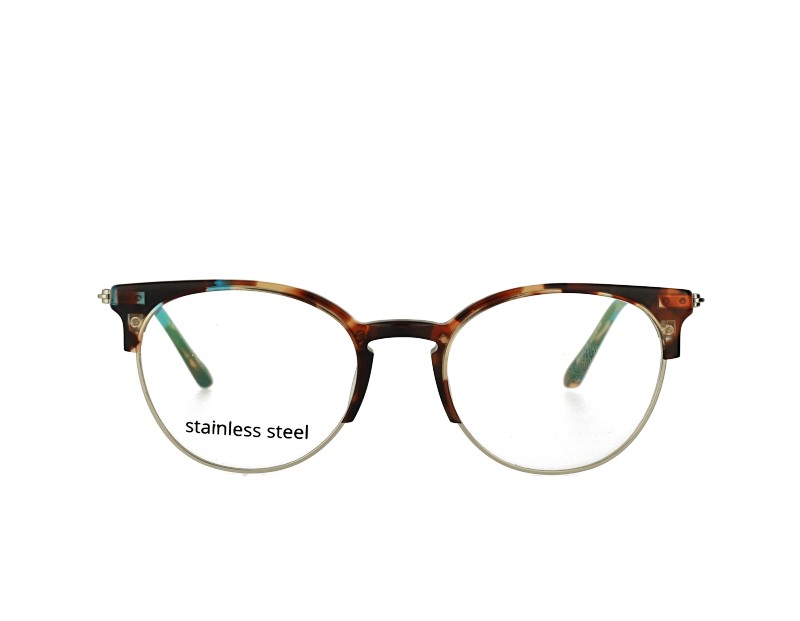 Vintage slim unisex acetate and metal combination prescription spectacles