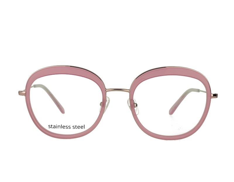 Big thick round woman acetate and metal combination optical frames spectacles