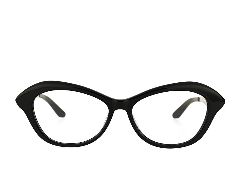 cat eye acetate and metal combination eyeglasses frame