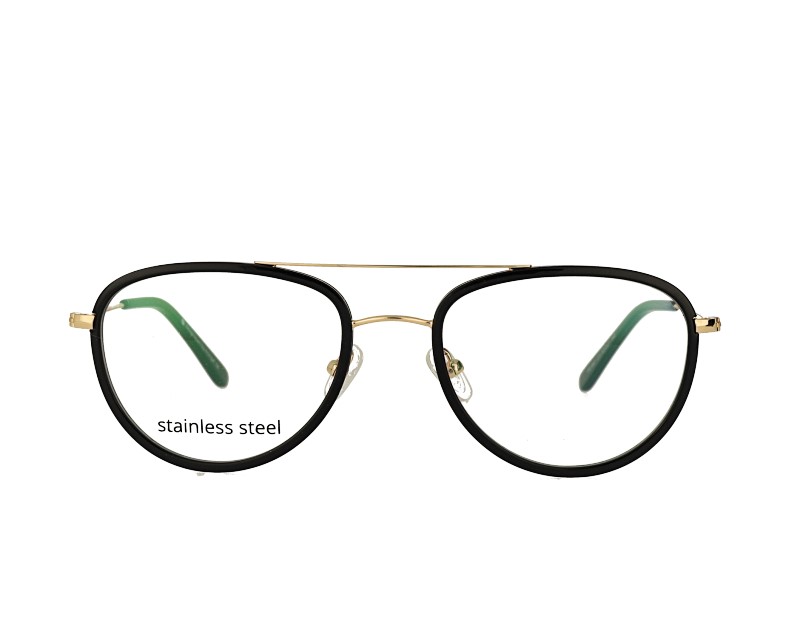 Aviator double bridge acetate andstainless steel mix optical frames eyewear