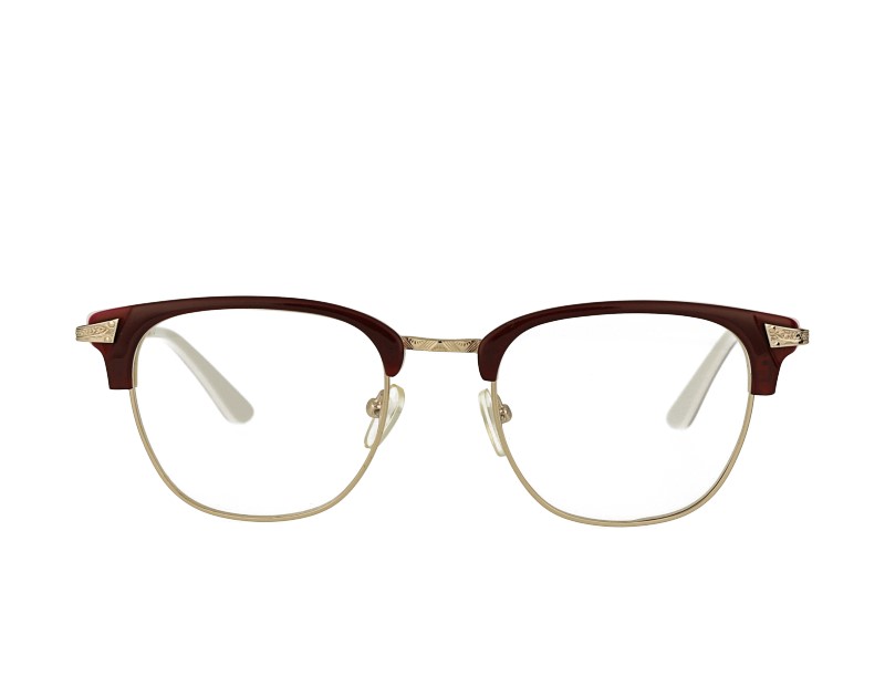 Retro Square acetate and metal combination eyeglasses frame