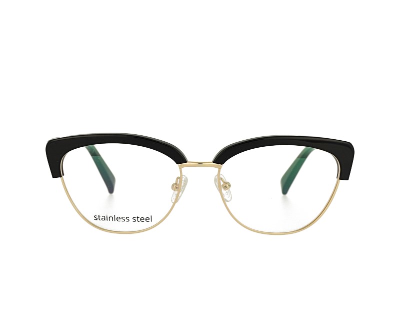 Cat eye Acetate and stainless steel combination optical frame prescription spectacles