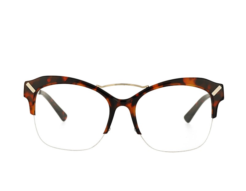 Cat eye Acetate and stainless steel combination eyeglasses eyewear