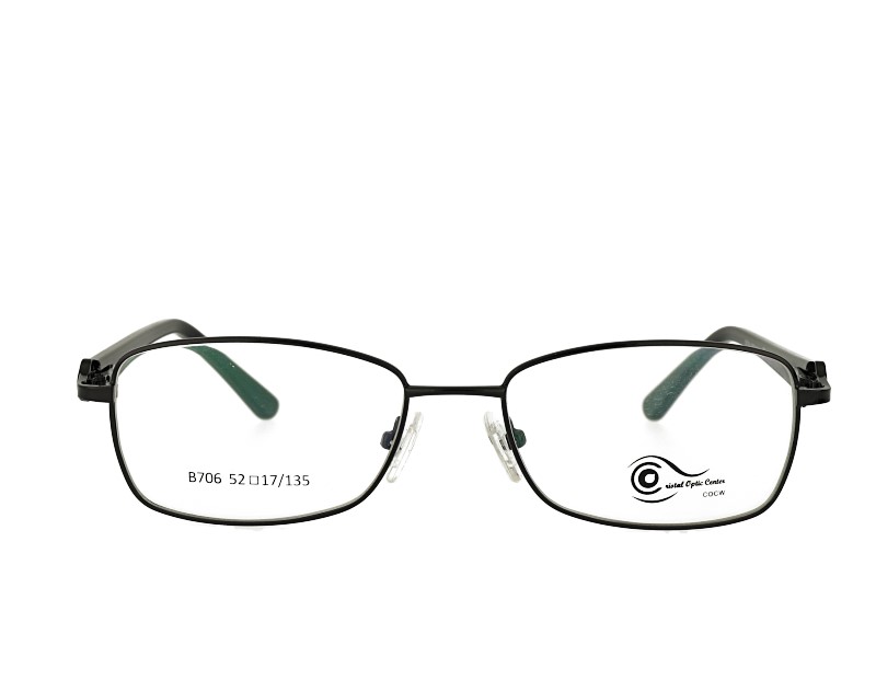 Unisex rectanglel stainless steel  metal eyeglasses