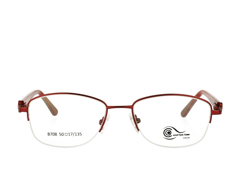 Unisex half rim stainless steel  metal eyeglasses