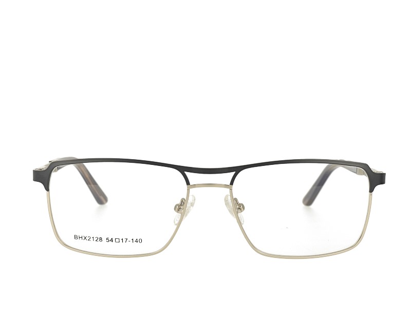 Mans double bridge Full rim metal frame eacetate temple with spring hinge