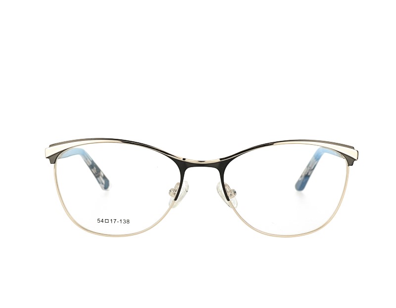 Cat Eye Woman Full Rim Metal Frame Acetate temple