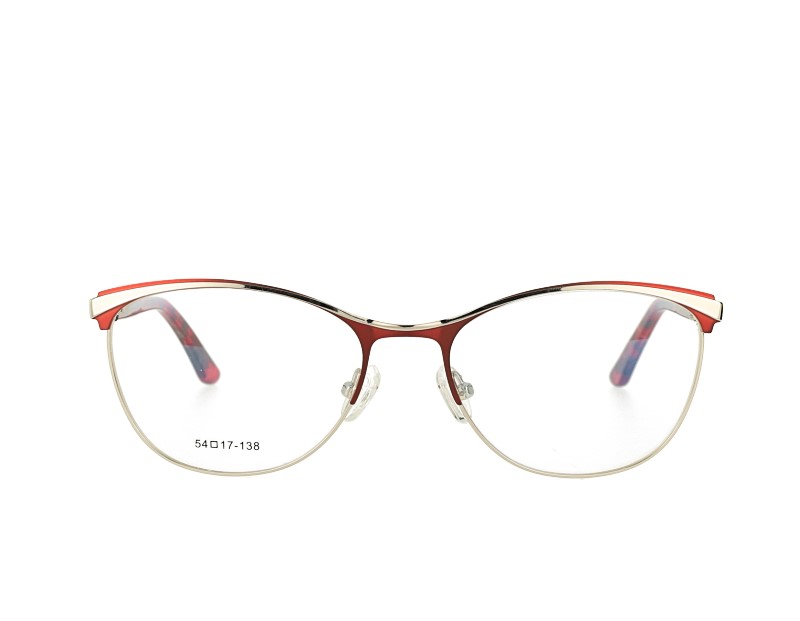 Cat Eye Woman Full Rim Metal Frame Acetate temple