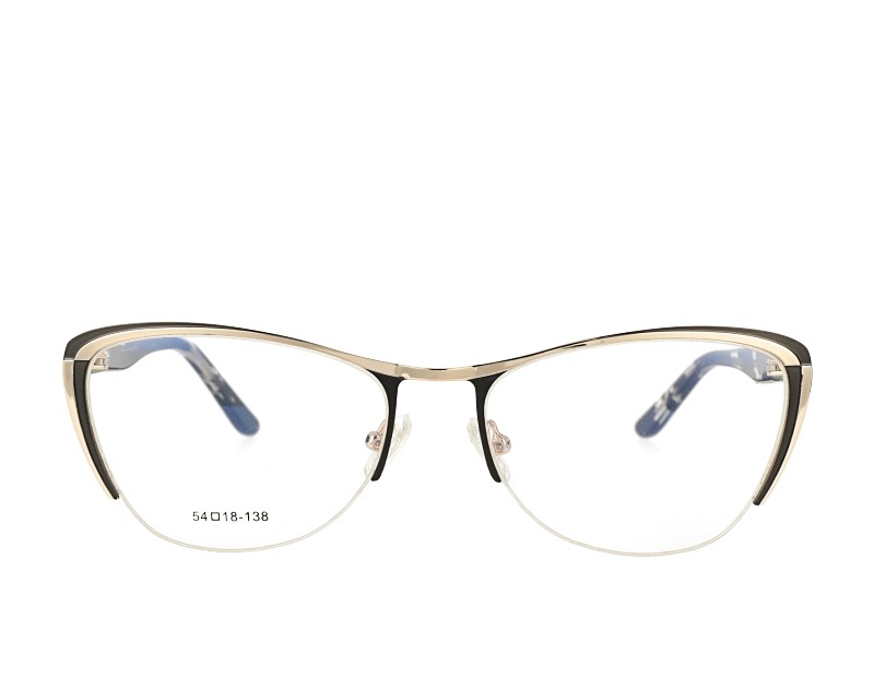 Woman Half Rim Cat Eye Metal Optical frames