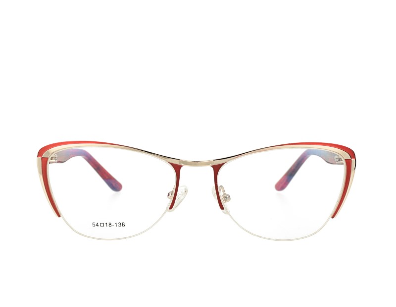 Woman Half Rim Cat Eye Metal Optical frames