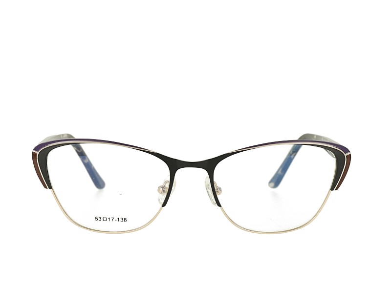 Metal Optical Eyewear Cat Eye Shape Acetate Temple