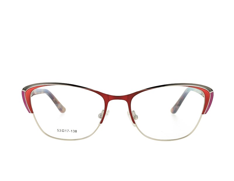 Metal Optical Eyewear Cat Eye Shape Acetate Temple