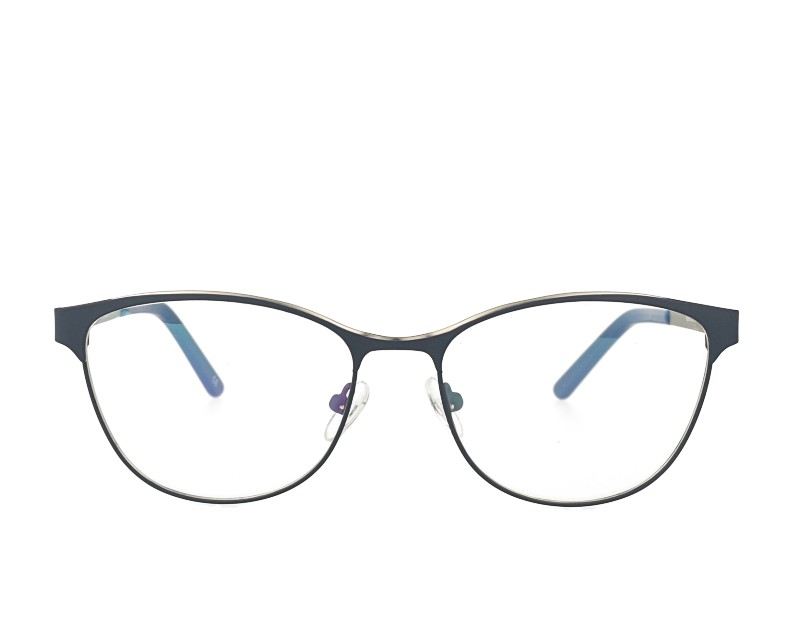 Cat Eye Full Rim Metal Frame with Acetate Tip Eyewear Spring Hinge