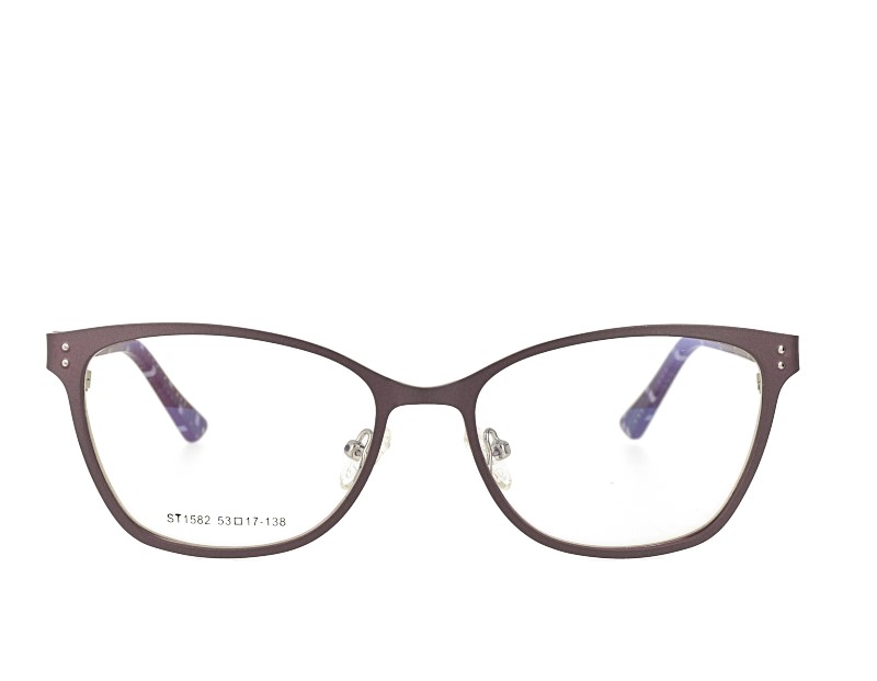 Stainless Steal Cat Eye Optical Frame With Spring Hinge