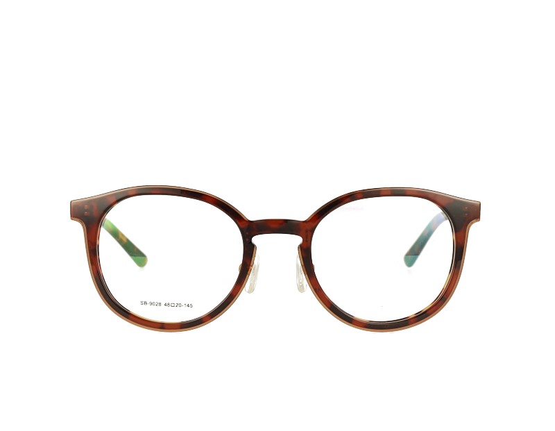 Oval Acetate Optical Eyewear Metal Temple