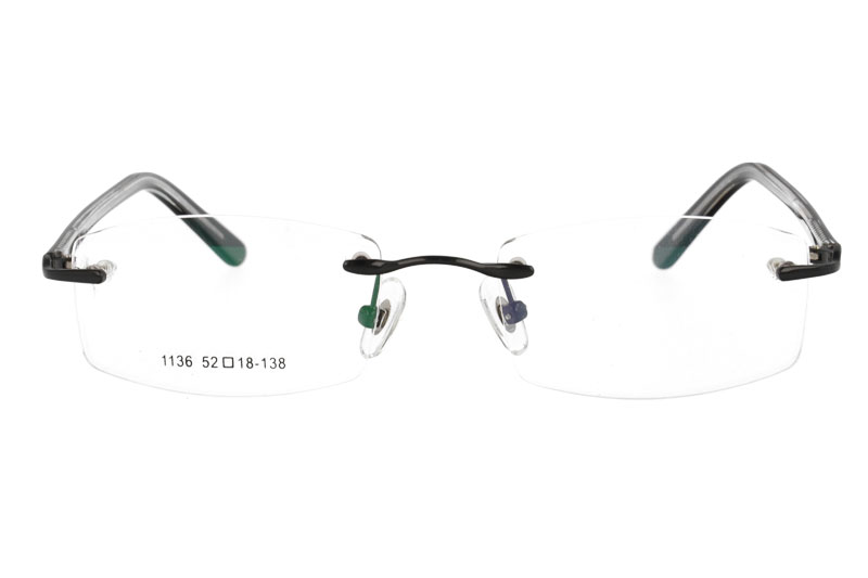 Metal rimless prescription spectacles RX optical frames eyeglasses eyewear