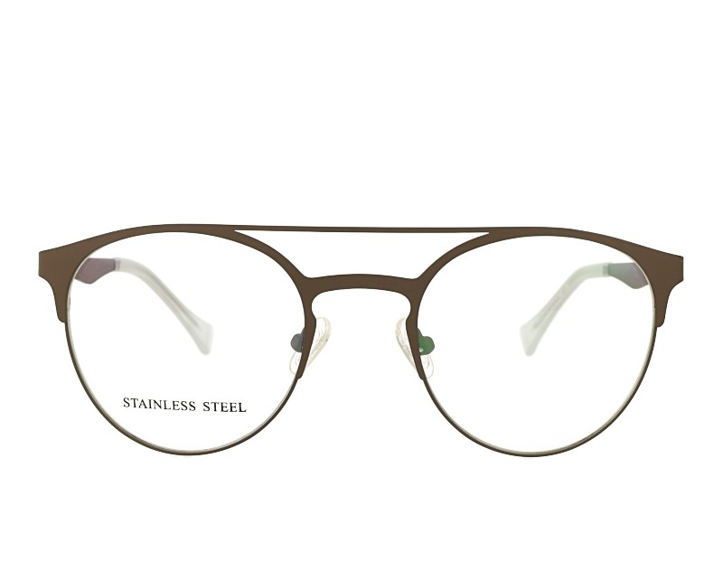 Retro Doblue bridge Unisex Stainless Steel Optical Frame