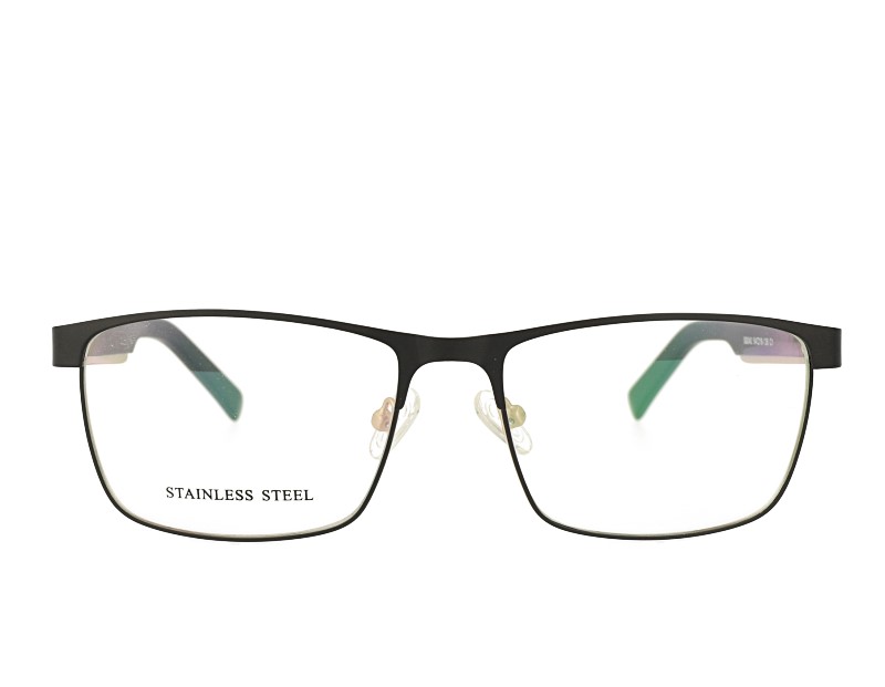 Rectangle Man's Stainless Steel Optical Frame Acetate Temple