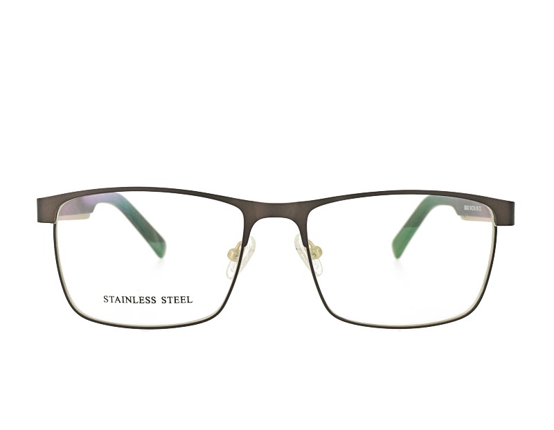 Rectangle Man's Stainless Steel Optical Frame Acetate Temple