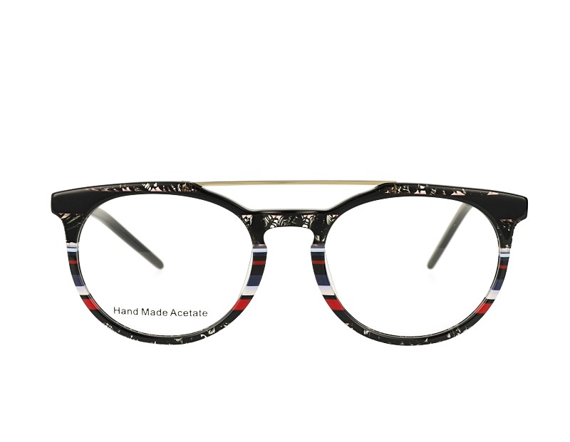 Retro Double Bridge Acetate Optical Frames