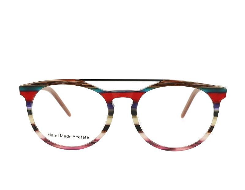 Retro Double Bridge Acetate Optical Frames