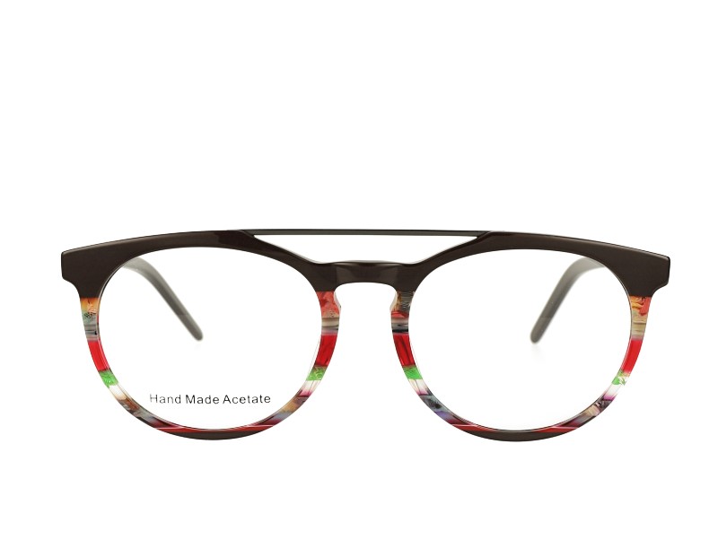 Retro Double Bridge Acetate Optical Frames