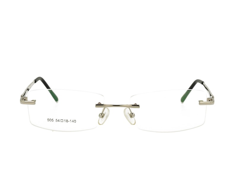 Rimless man's metal Optical frame Eyewear with crystal