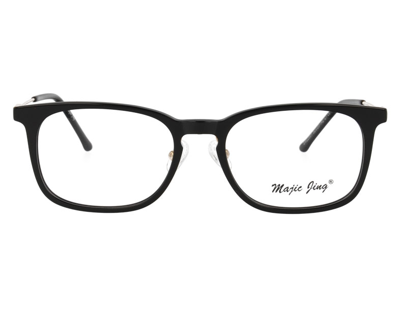 Rectangel Acetate Frame with Metal Temple Optical Eyewear