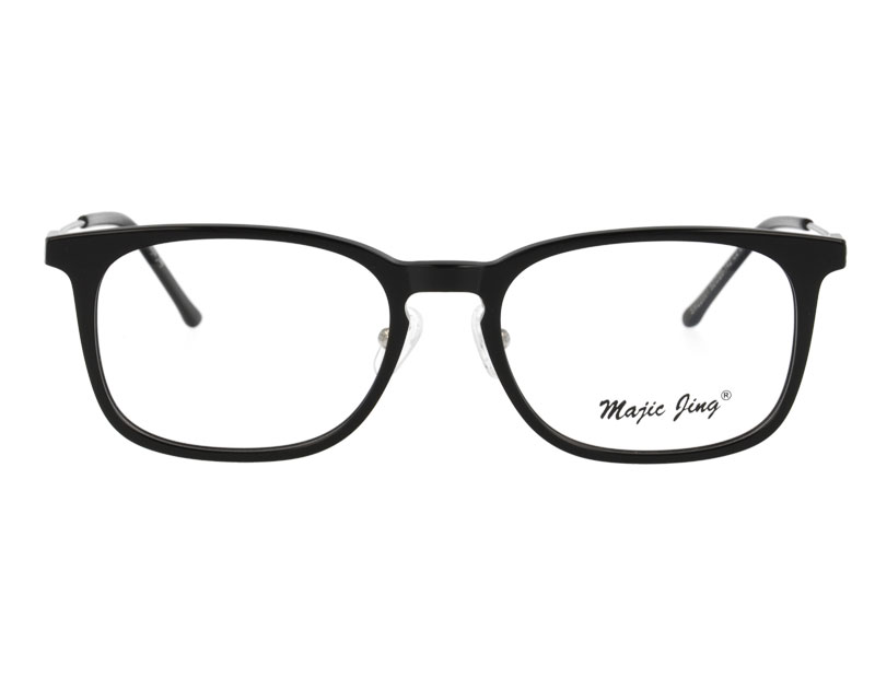 Rectangel Acetate Frame with Metal Temple Optical Eyewear