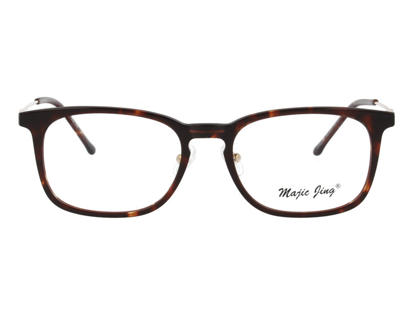 Rectangel Acetate Frame with Metal Temple Optical Eyewear