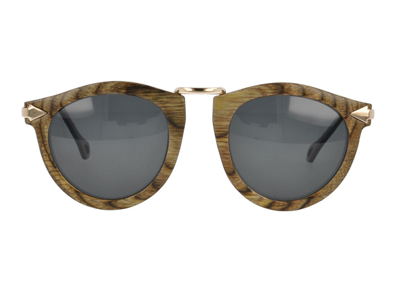 Vintage Nature Zebra Wood and metal Combination Sunglasses