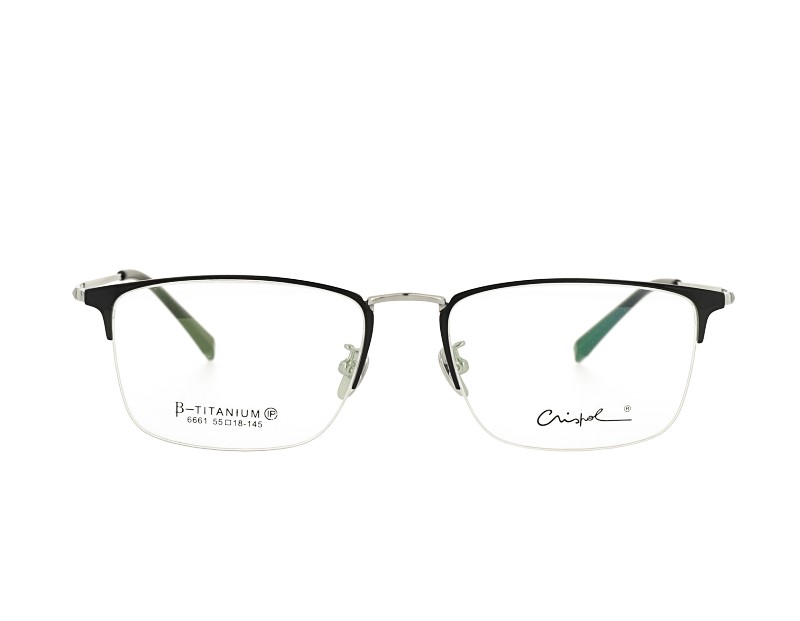 Man's Rectangle Half Rim Vintage Double Color Pure Titanium Optical Frame