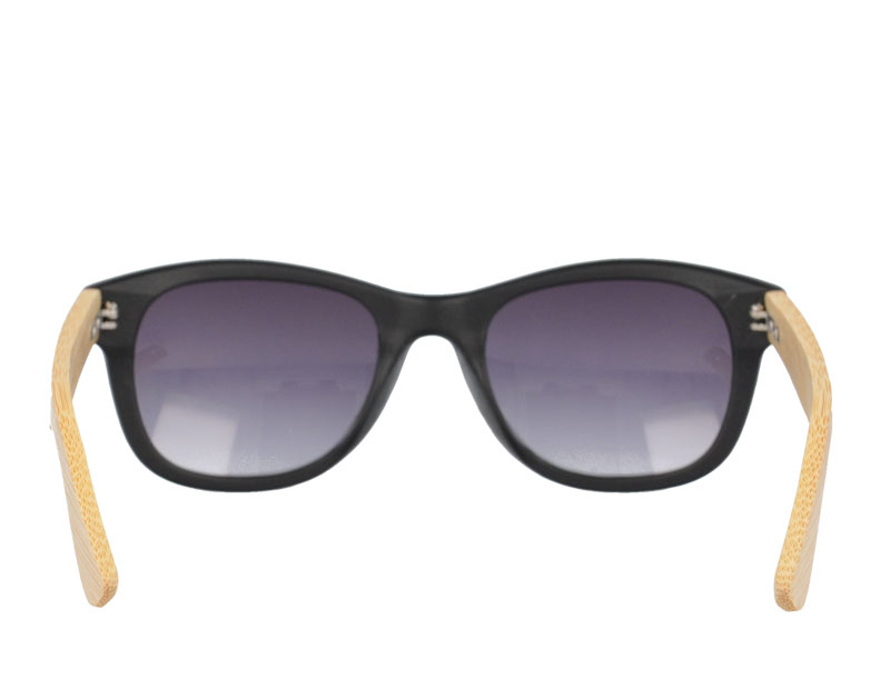 J0193 Wayfarer Plastic Sunglasses with Bamboo Temples