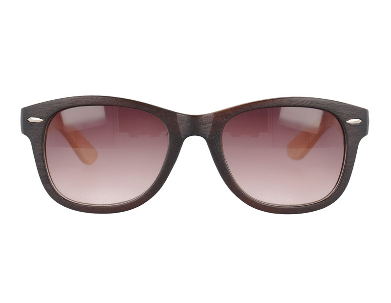 J0193 Wayfarer Plastic Sunglasses with Bamboo Temples