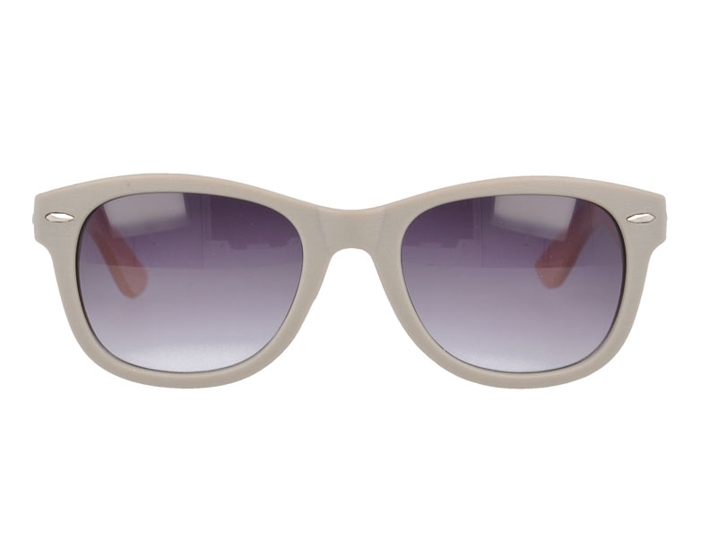 J0193 Wayfarer Plastic Sunglasses with Bamboo Temples