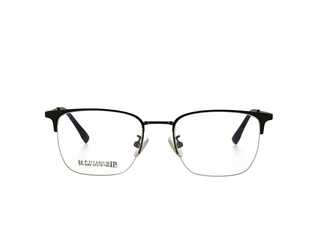 52 size Rectangle Designer Half Rim Optical frame Stainless Steal Eyeglasses Mans Eyewear