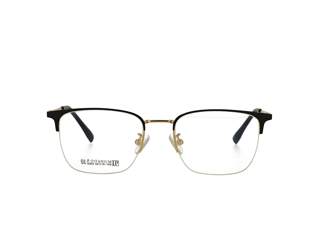 52 size Rectangle Designer Half Rim Optical frame Stainless Steal Eyeglasses Mans Eyewear