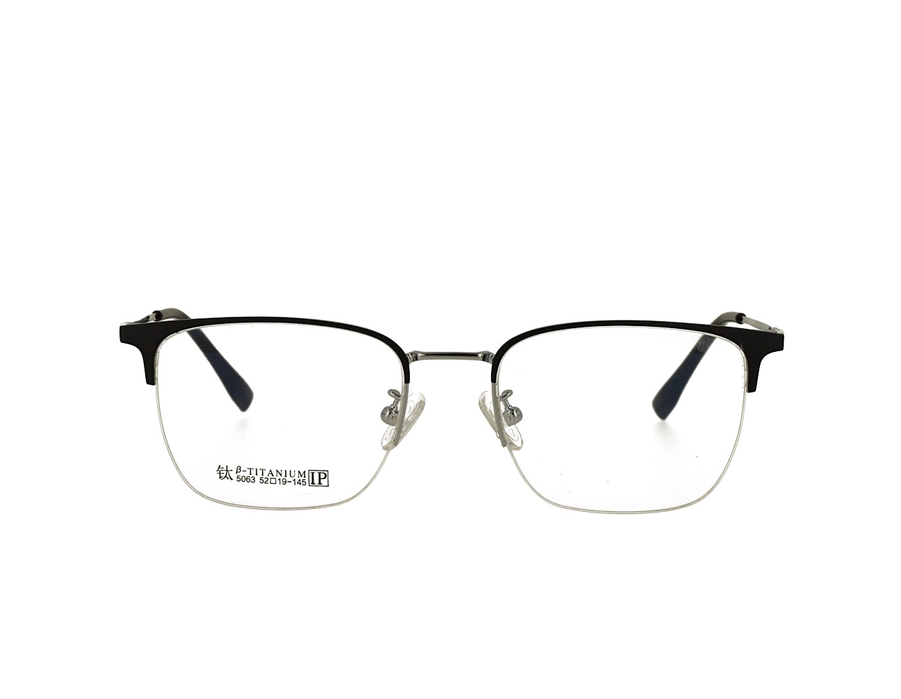 52 size Rectangle Designer Half Rim Optical frame Stainless Steal Eyeglasses Mans Eyewear