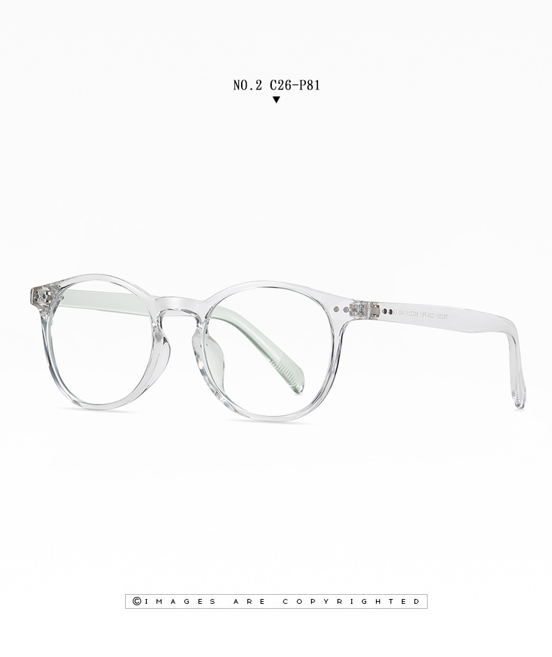 Unisex Oval Optical frame TR90 CP Mixed Eyeglasses Spring Hinge