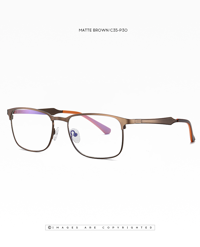 Man's Full Rim Optical frame Metal Eyeglasses Spring Hinge