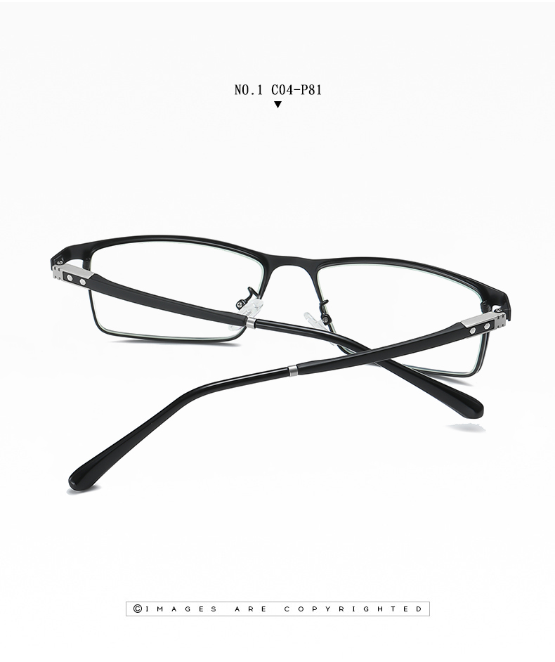 Mans Rectangle Optical frame Metal  Eyeglasses Classic Eyewear